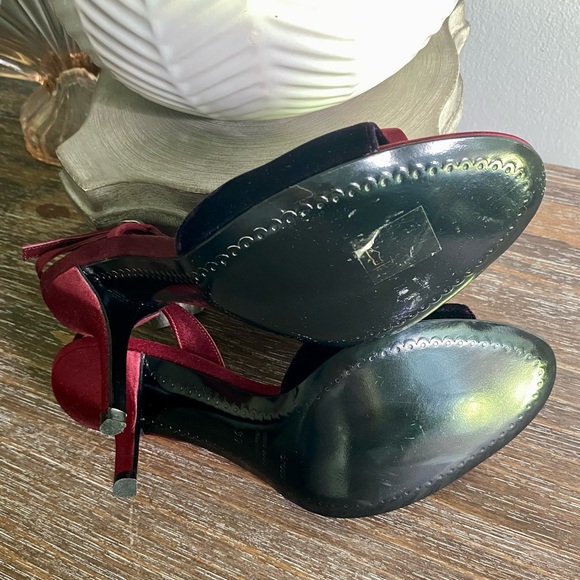 Sergio Rossi Burgundy Wine Sparkly Heels Women’s 39 - Picture 12 of 13